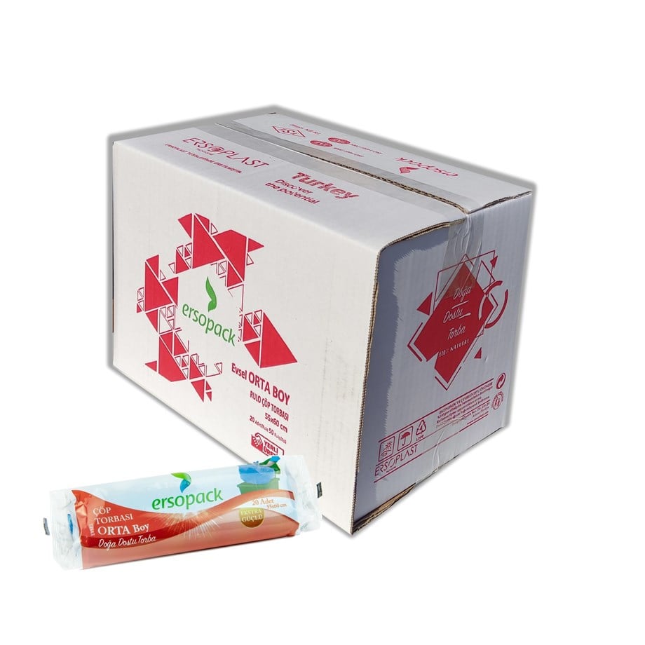 Ersopack Orta Boy 55x60 cm Çöp Torbası 50 Rulo